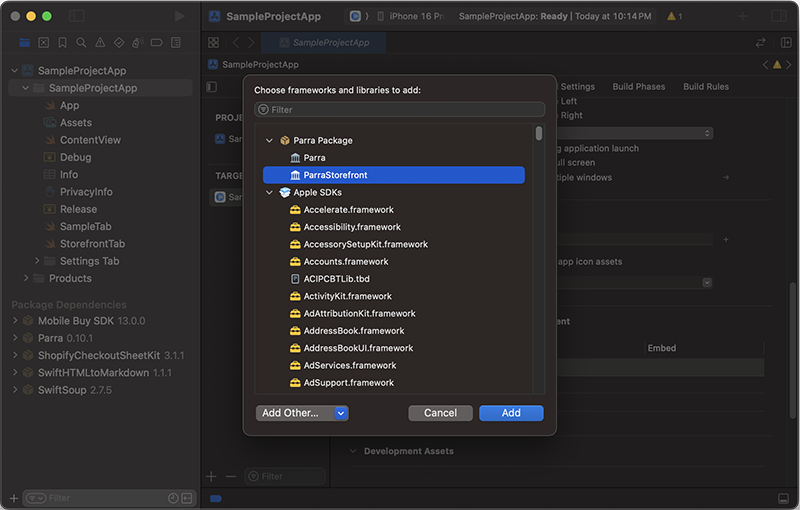 Two screenshots side by side of the Parra RevenueCat sample app displaying a subscription upsell and user profile